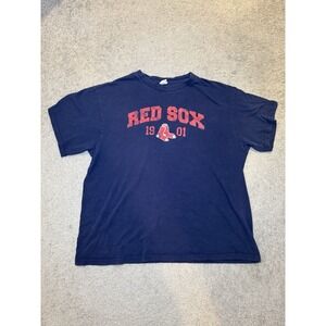 Y2K Boston Red Sox Men's Delta Pro‎ Weight Tee 2008 Navy Blue XL MLB Fits 2XL